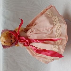 Collectible Vintage Storybook Doll Plastic Sleepy Eyes Pink #3